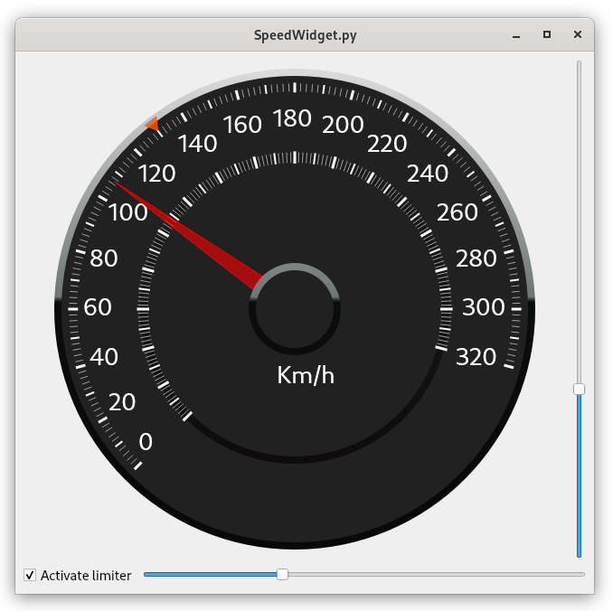 Dfinir un widget de type compteur de vitesse.