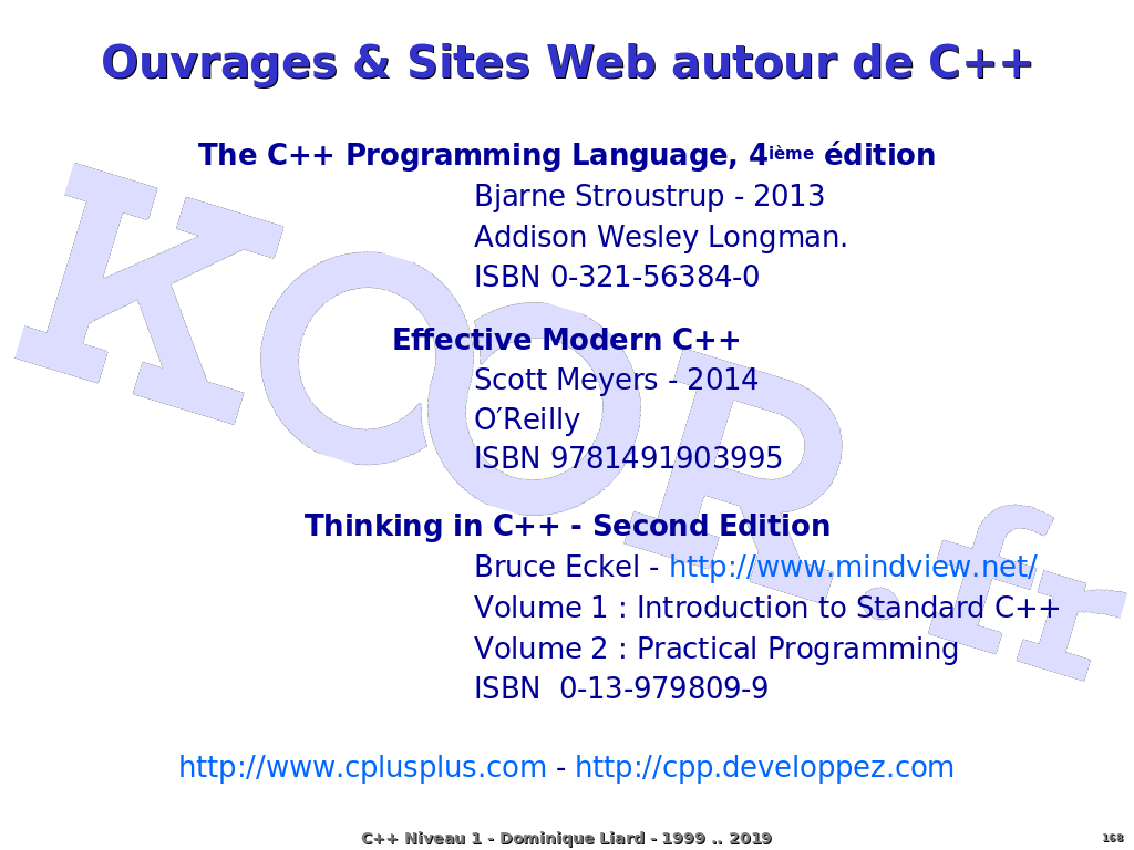 Le langage C++ ISO - Ouvrages & Sites Web autour de C++