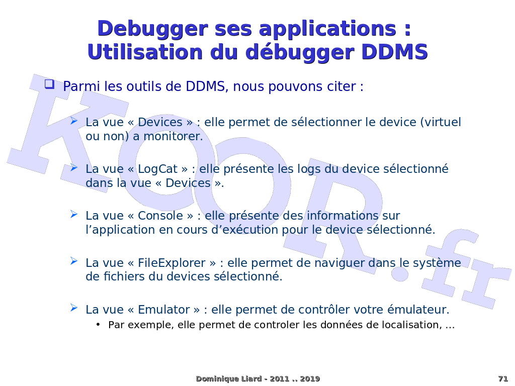 Programmation Android (avec Android Studio) - Debugger ses applications :  Utilisation du débugger DDMS