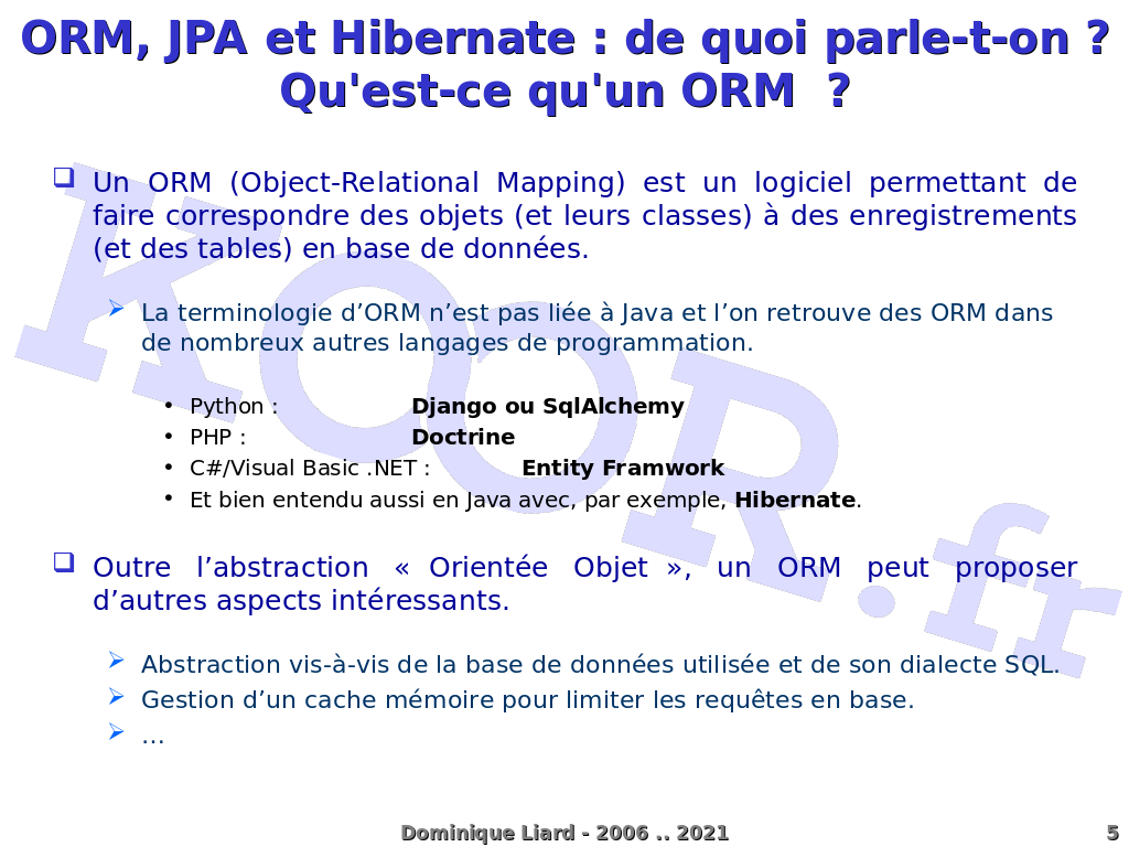 Gérer la persistance des données avec JPA/Hibernate - ORM, JPA et ...