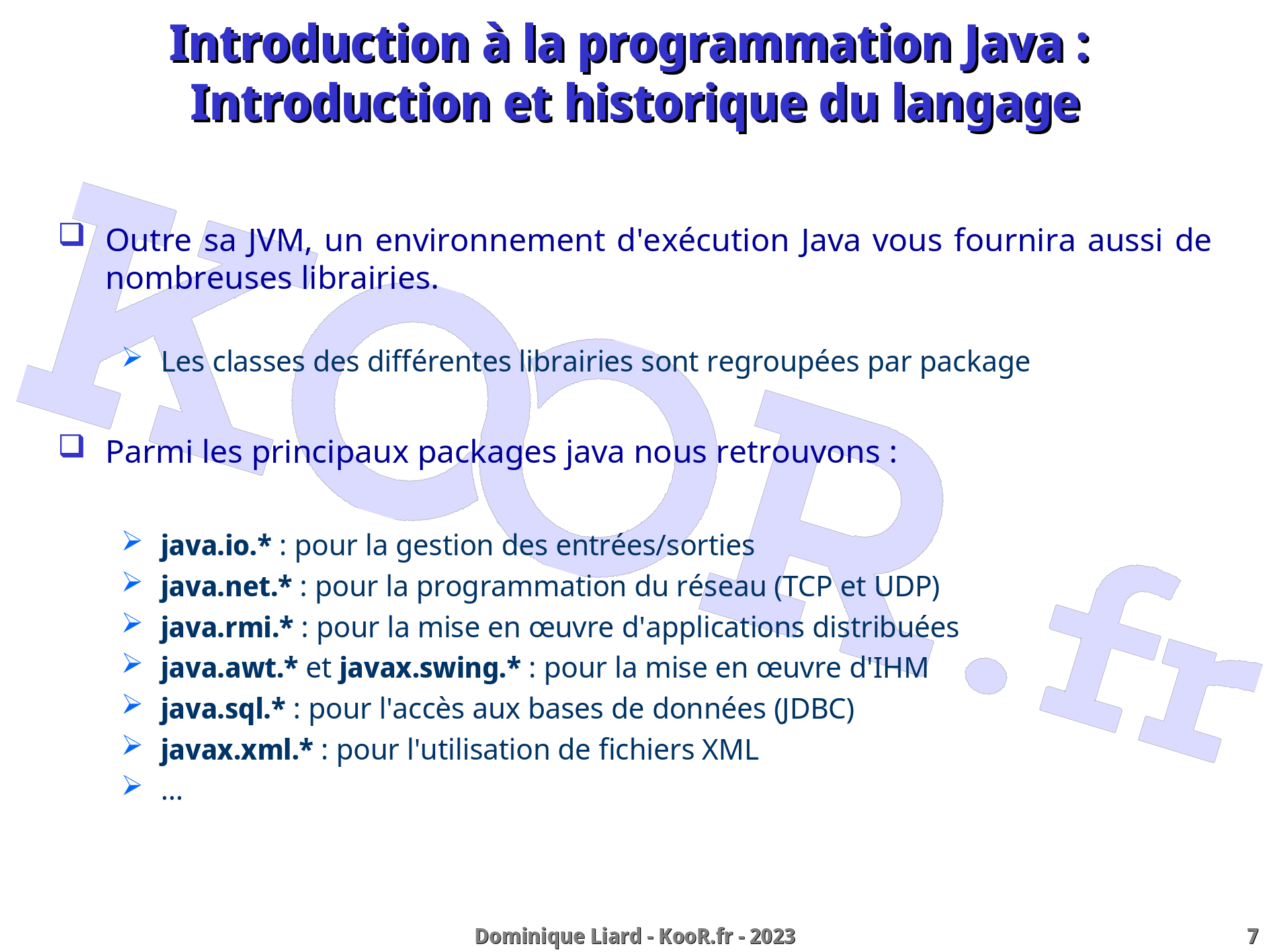 Le langage  Java  Les fondamentaux Introduction  la 