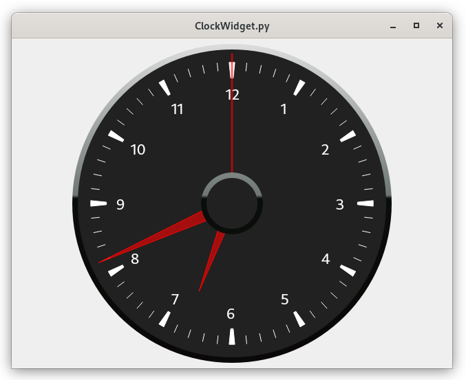 Définir un widget de type horloge à aiguilles.